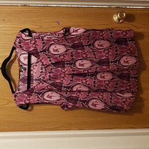 Burgundy Floral Patterned Women's Top